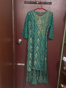 Green Printed Ethnic Jumpsuit