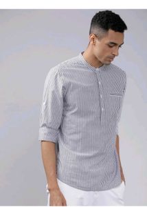 Roadster white and black kurta shirt