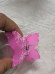 Pink Butterfly Hair Clip