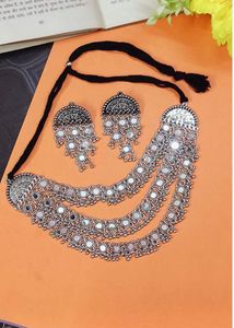 Mirror Detail Necklace Set no earings