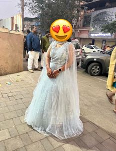 Elegant Blue Embellished Ethnic Gown