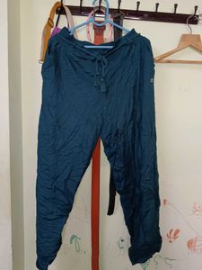 Teal drawstring women's pants