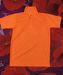 Neon Orange Collar T Shirt
