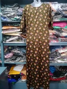 Floral Print Brown Nightgown