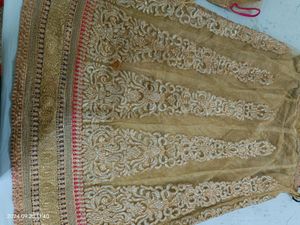 Golden Pink Red Lehenga