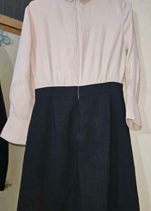 Elegant Black and Beige Dress