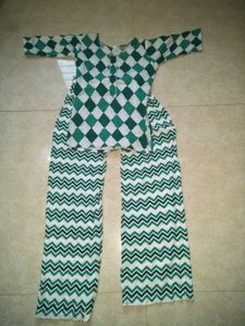 Green &amp; White Kurta