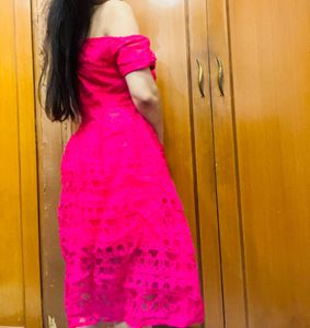 Pink Off-Shoulder Dress