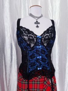 blue Lace Corset Top