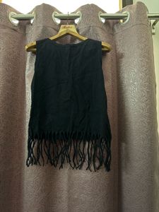 Black Fringed Up Top