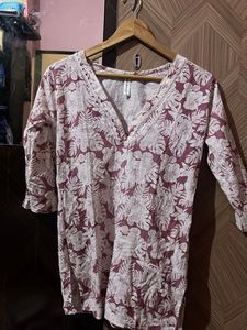 Floral Print Short Kurti