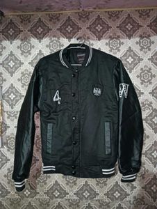 Stylish Black Varsity Jacket(L-size)