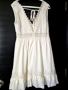 White Lace Mini Dress