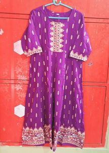 Purple Printed Kurti Size 42 Inches