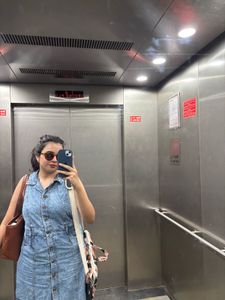 Denim Mini Dress - Button Front