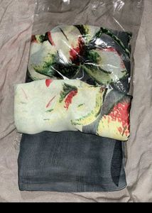 unused Floral Print saree