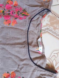 Light mauve color cotton kurti
