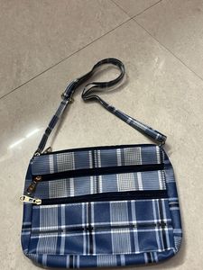 Blue Plaid Crossbody Bag
