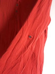 Max Orange Henley Long Sleeve Top