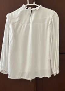 White Ruffled Top