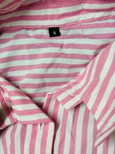 Pink &amp; White Striped Button-Down