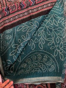 Bandhani Saree With Stitched Blouse( Bust 34-35)