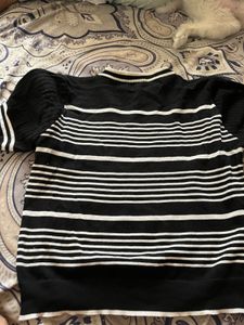 Striped Puff Sleeve Sweater