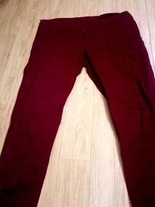 Burgundy Casual Pants