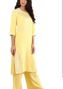 Yellow Embroidered Kurta Set