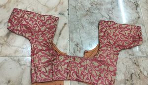 Pink &amp; Gold Lengha Skirt with Blouse Fabric