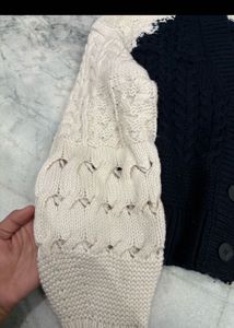 COS Abstract Cable-Heavy Knit Woolen Cardigan