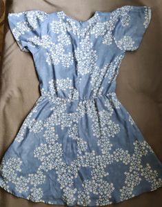 **Price Drop**Light Navy Blue Fit and Flare Dress