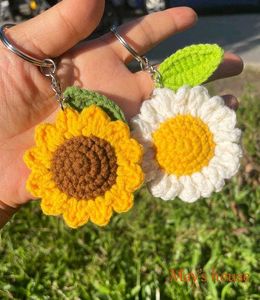 Two Sunflower Crochet Keychain