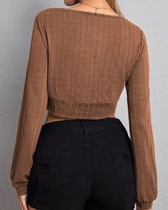 Simplicity Pullover Brown Crop Top