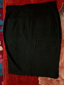 Black Button Down Pencil Skirt