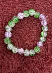 Green and Purple Beaded Bracelet
