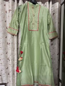 Elegant Sage Green Kurti with Accents