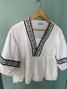 White Embroidered Top