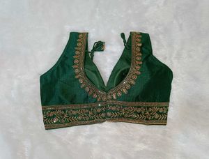 Green South Silk Blouse
