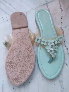 Pista Green Flat Footwear..