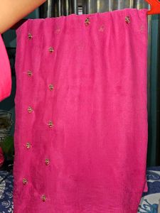Pink Embroidered Saree