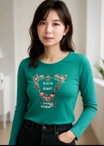 Green Printed Long Sleeve Top💚💚