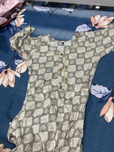 Elegant Grey Printed Kurta