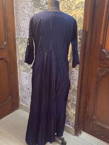 Elegant Navy Embroidered Dress