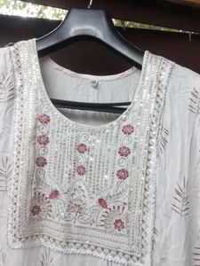 Embroidered White Kurta