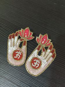 Handmade Om Lotus Earrings