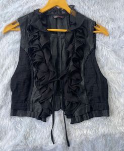 Coquette Black Tie Top