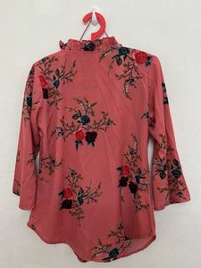 Floral Print Ruffle Top