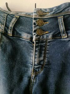 Shaded Blue Three Buttoned Jeans