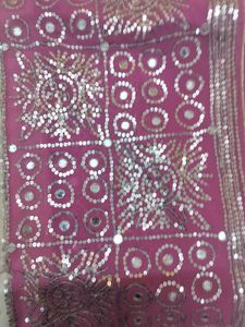 Pink And White Georgette Saree